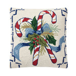 Candy Cane Holiday Chinoiserie Hook Pillow