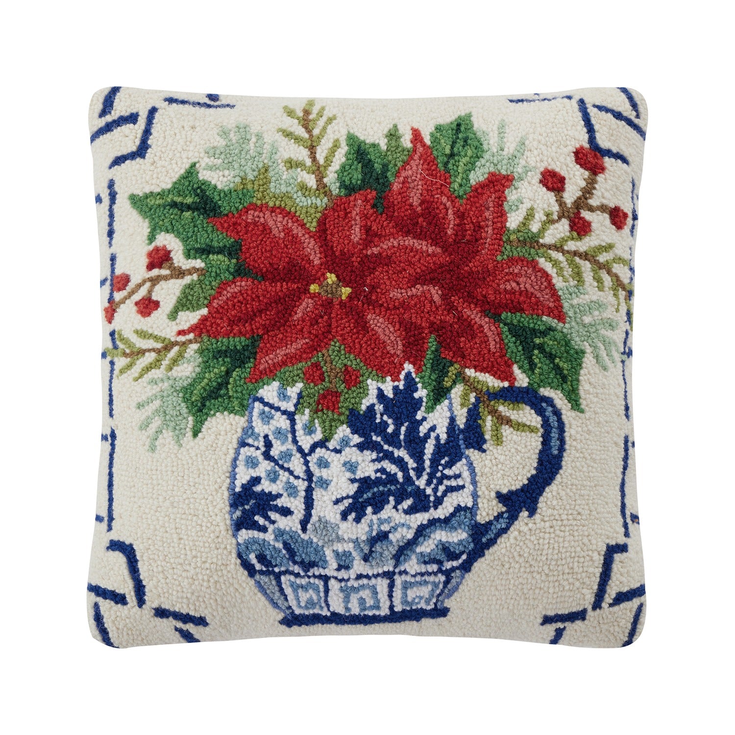 Vase Holiday Chinoiserie Hook Pillow