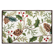 Pinecone Holiday Foliage Hook Rug