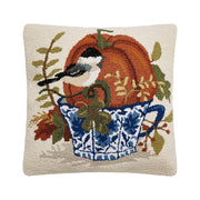 Fall Birds w/ Chinoiserie Teacup Hook Pillow