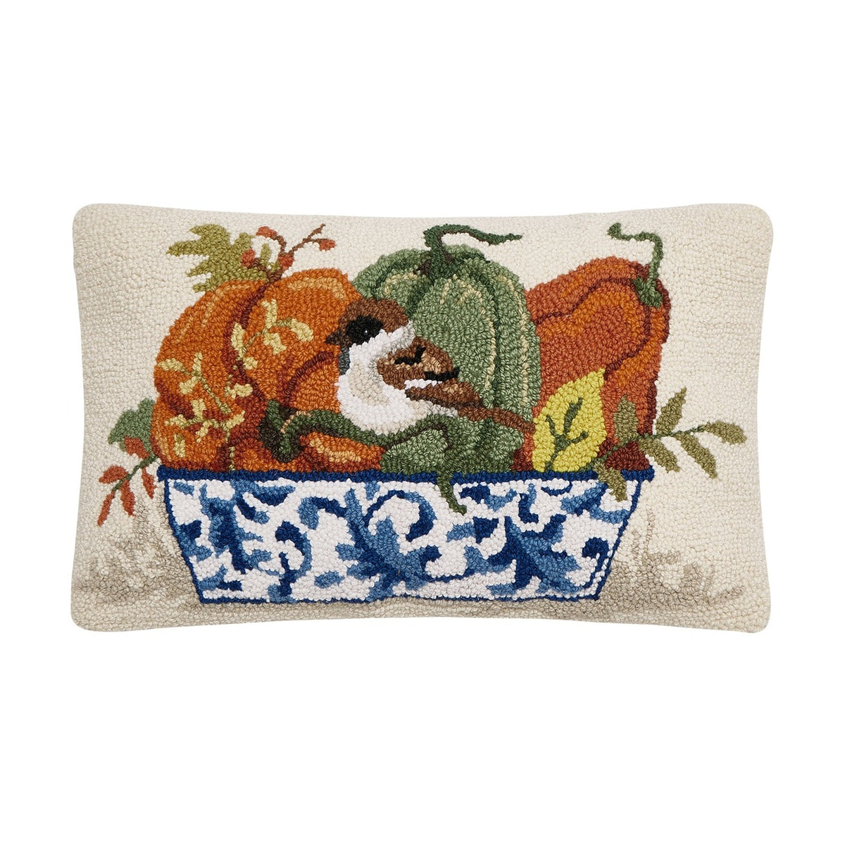 Fall Chinoiserie Pumpkins in Bowl Hook Pillow