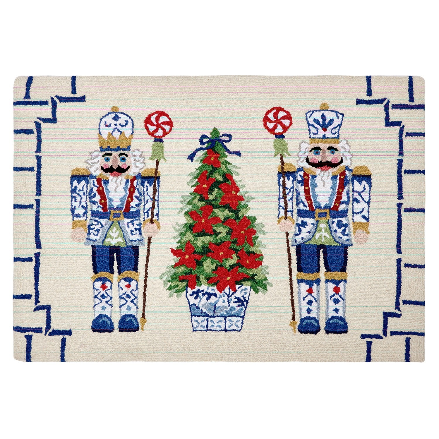 Nutcrackers & Tree Holiday Chinoiserie Hook Rug
