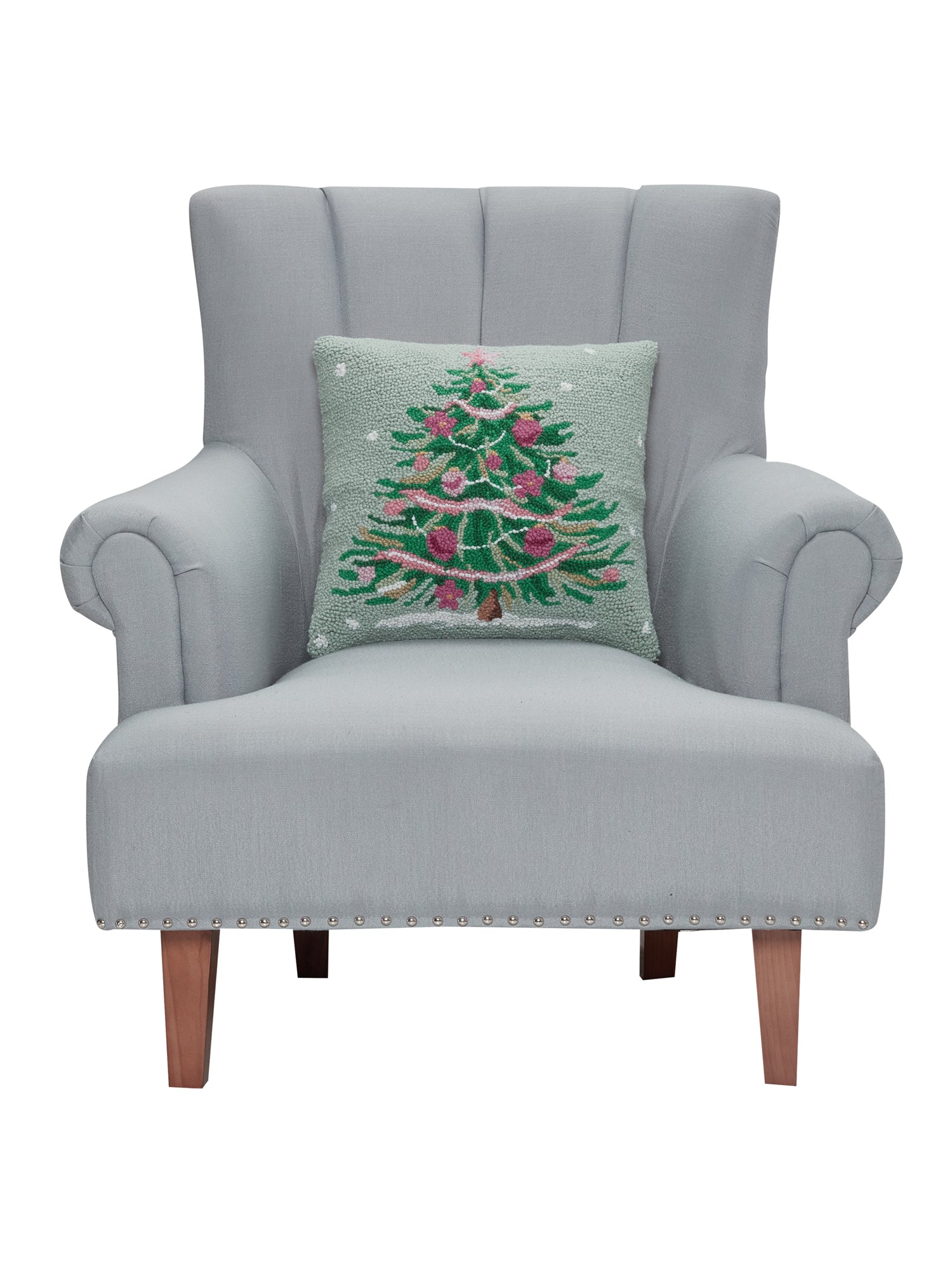 Pink & Green Christmas Tree Hook Pillow