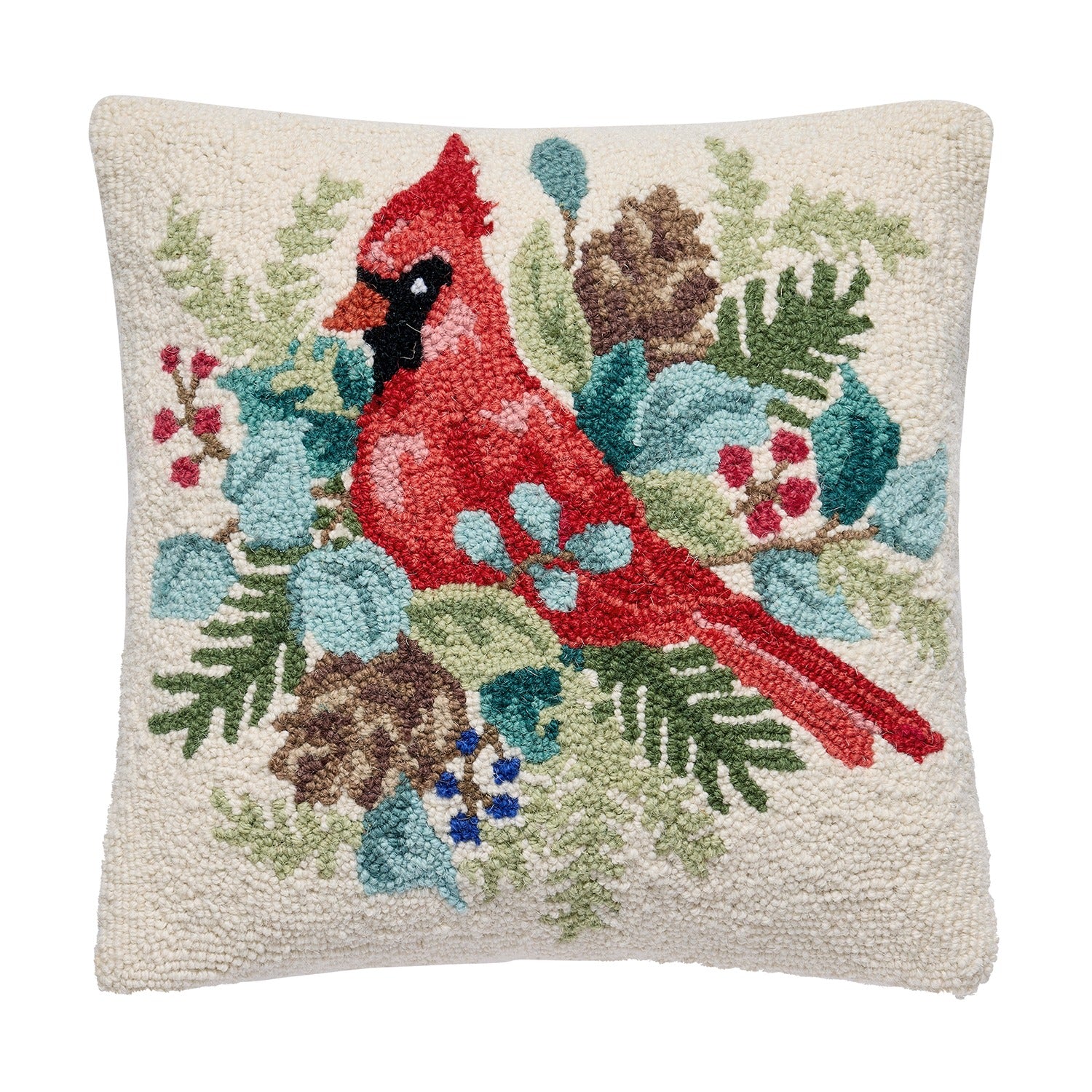 Holiday Cardinal Bird Hook Pillow