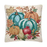 Teal Fruit Harvest Hook Pillow