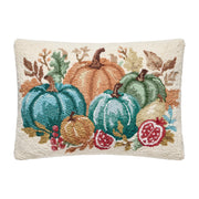 Harvested Fruits in Teal Hook Pillow