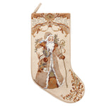 Santa w/ Gift Needlepoint Embroidered Stocking