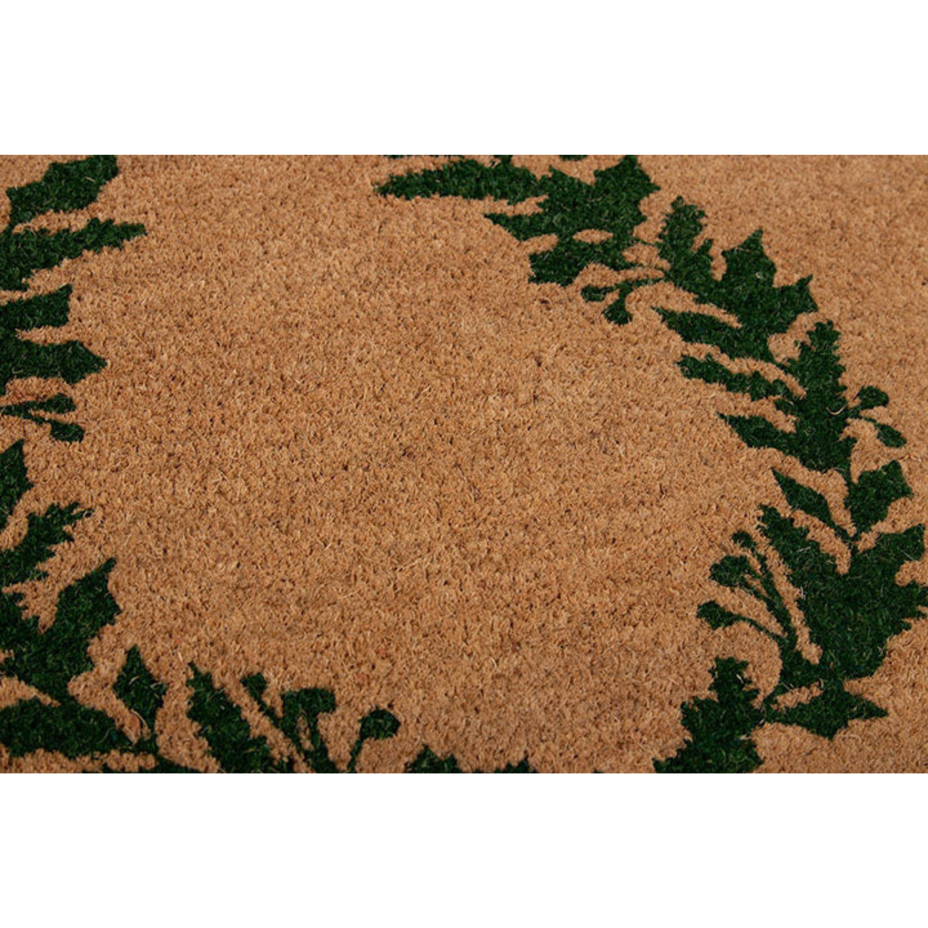 Erin Gates by Momeni Park Wreath Green Hand Woven Natural Coir Doormat 1'6" x 2'6"