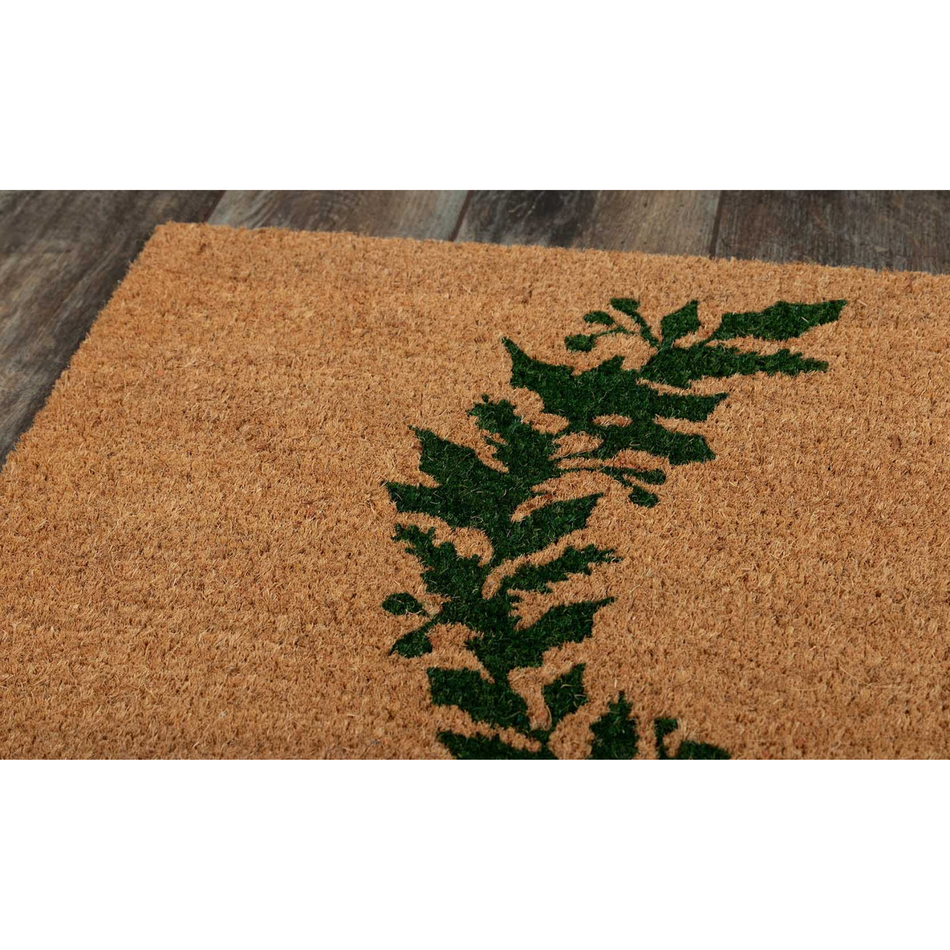 Erin Gates by Momeni Park Wreath Green Hand Woven Natural Coir Doormat 1'6" x 2'6"