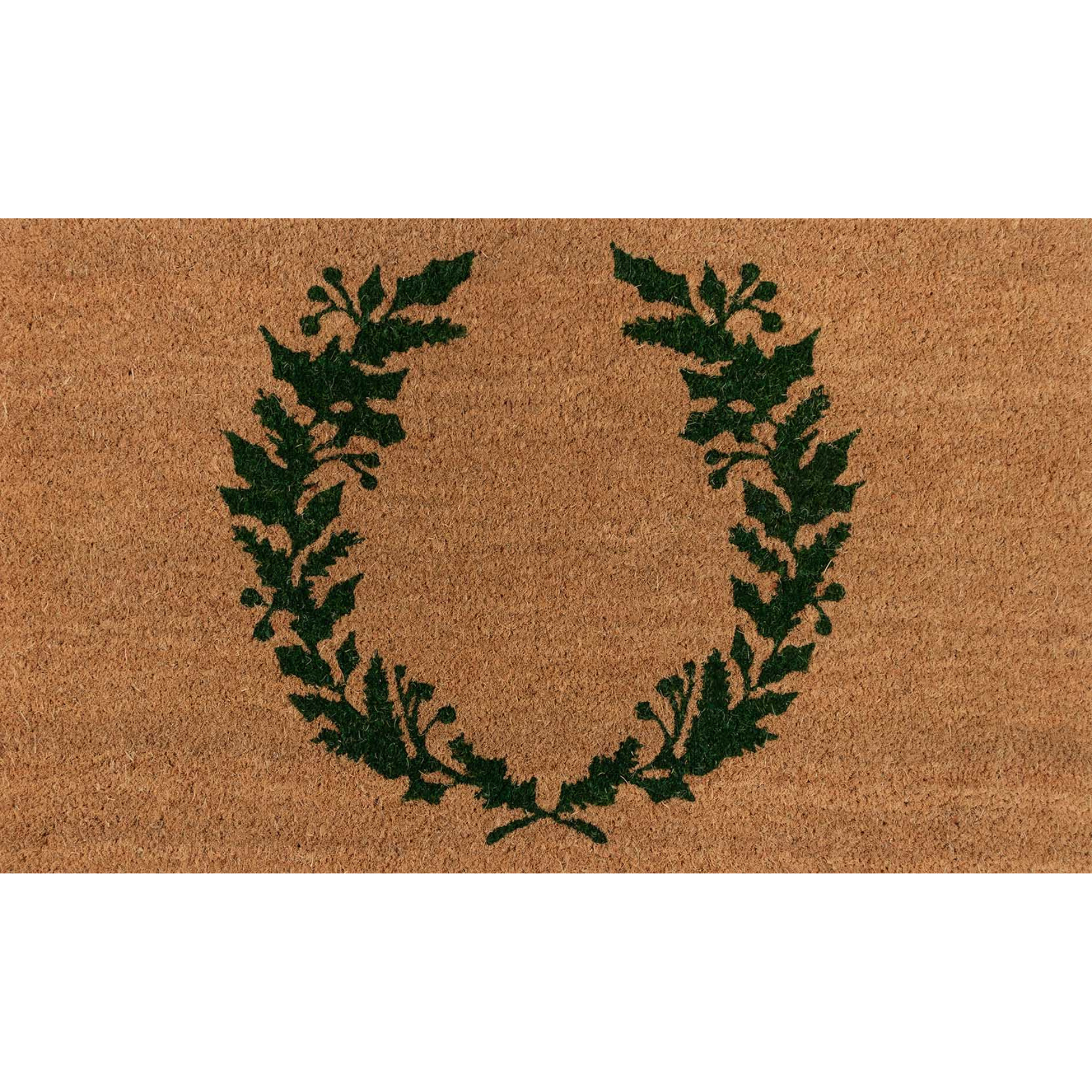 Erin Gates by Momeni Park Wreath Green Hand Woven Natural Coir Doormat 1'6" x 2'6"