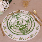 VIDA Faenza Dinner Plate Set of 4 (White and Green)