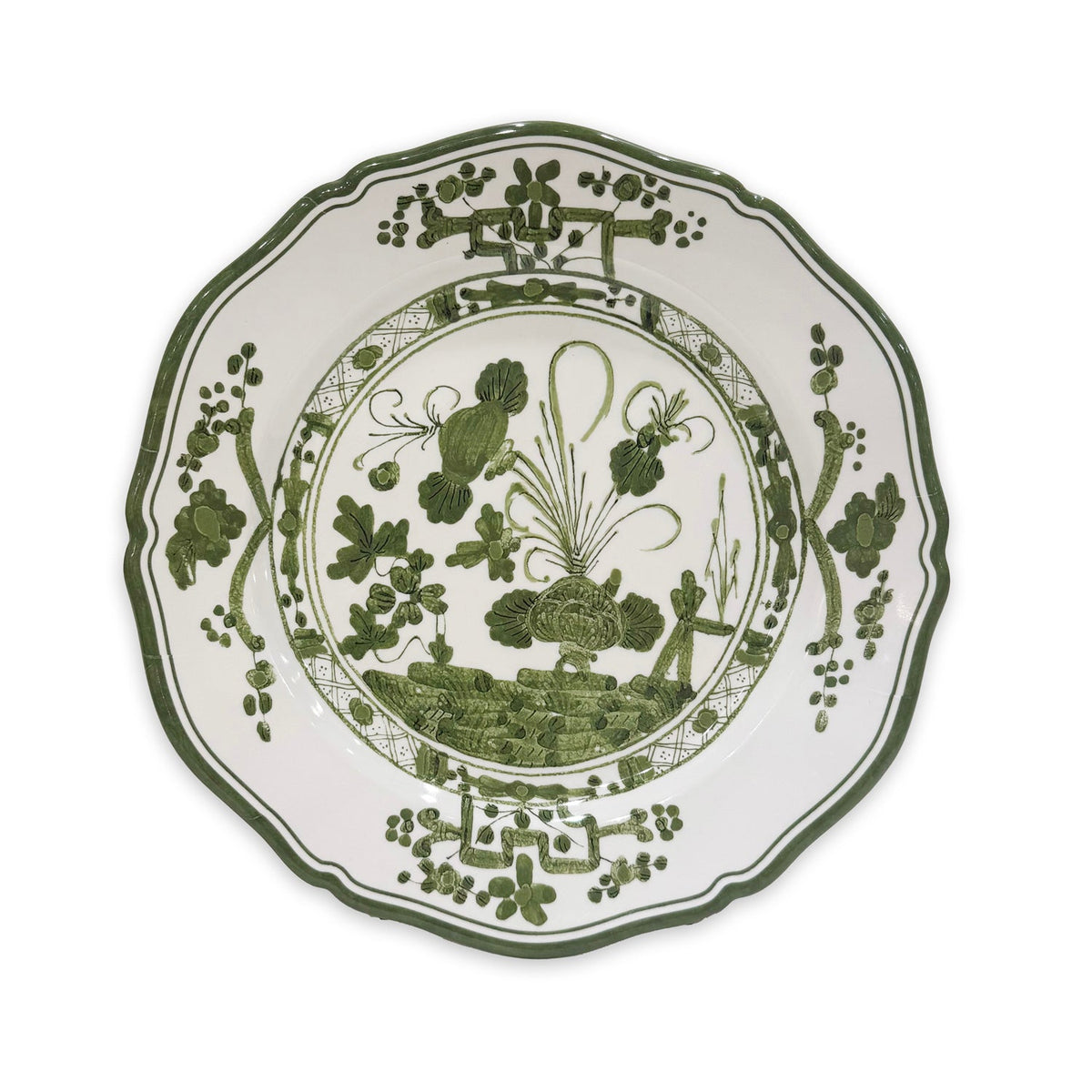 VIDA Faenza Salad Plate Set of 4 (White and Green)