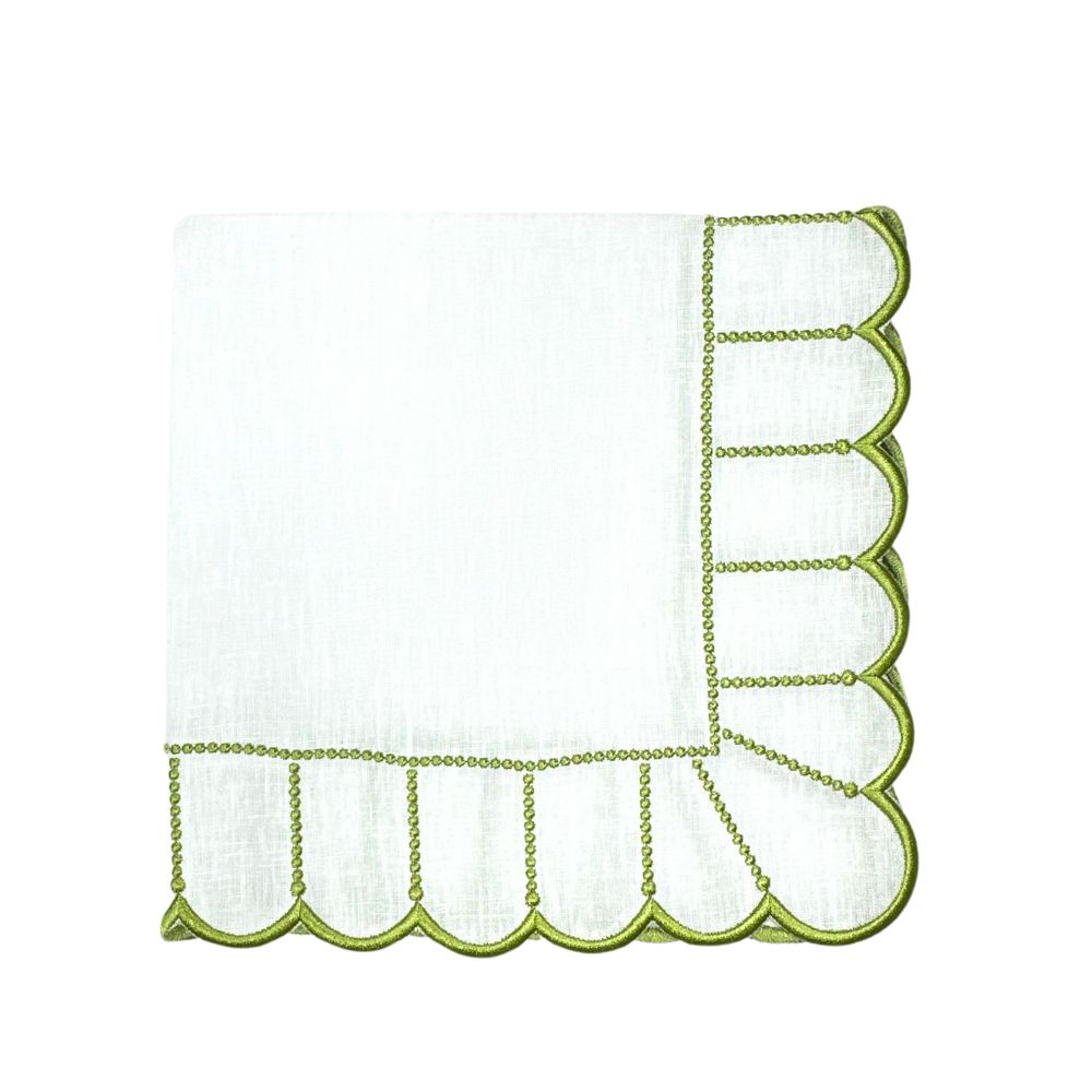 Studio Collection: Pippa Napkin - White/Green (Set of 4)