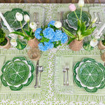 Green Stripes with Ruffle - Napkin - Set of 4