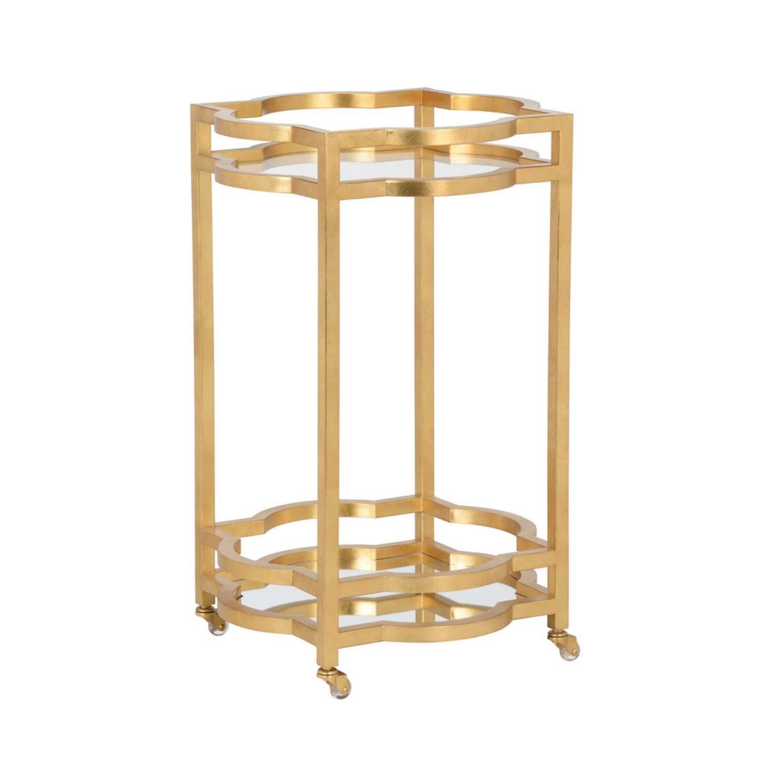 Quatrefoil Bar Cart - Gold