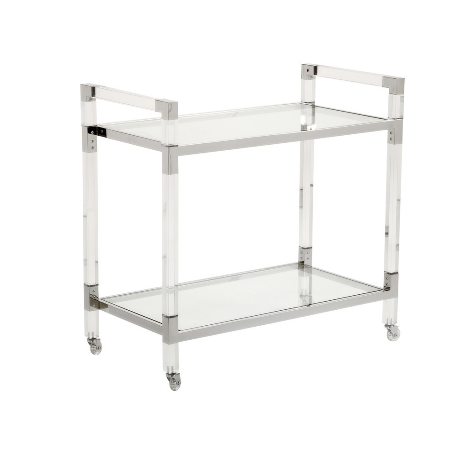 Acrylic Bar Cart - Nickel