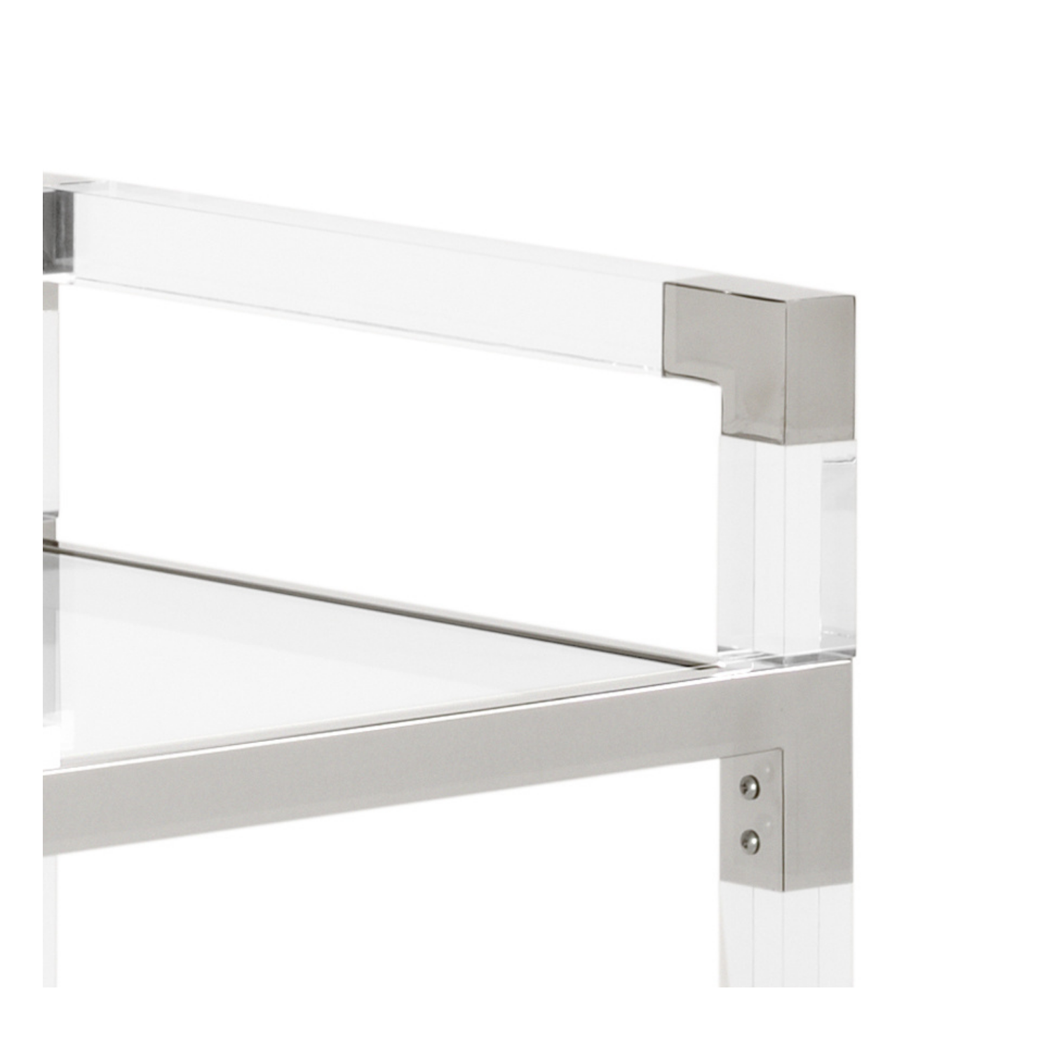 Acrylic Bar Cart - Nickel