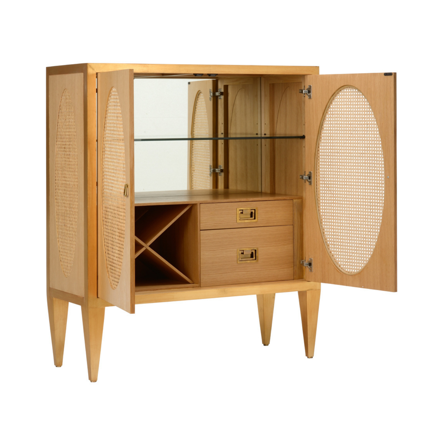 Petite Caned Bar Cabinet