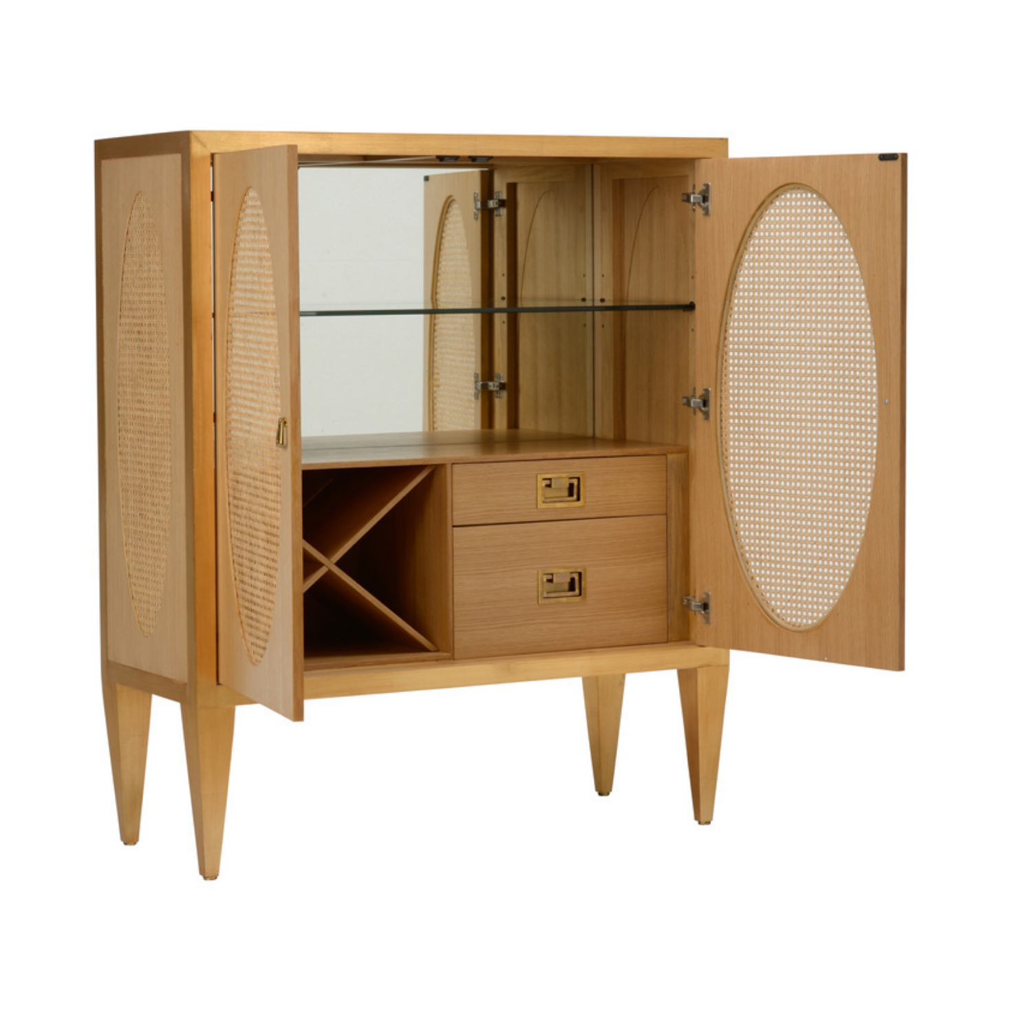 Petite Caned Bar Cabinet