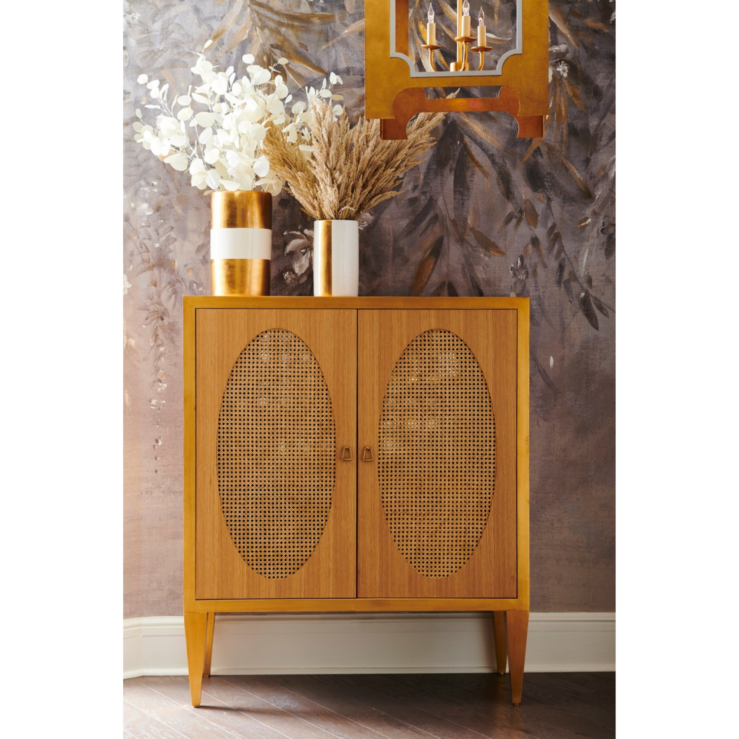 Petite Caned Bar Cabinet