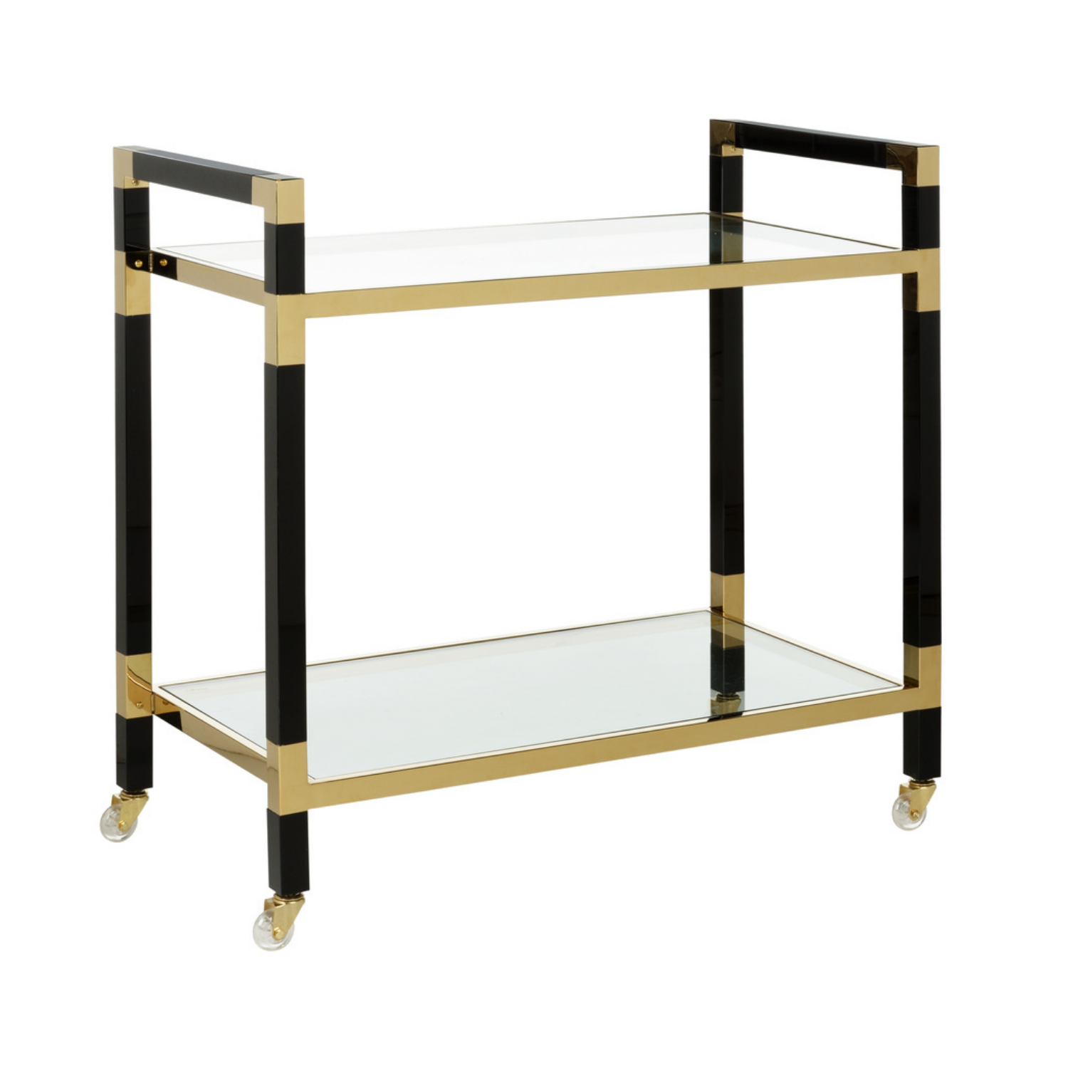 Acrylic Bar Cart - Black/Brass