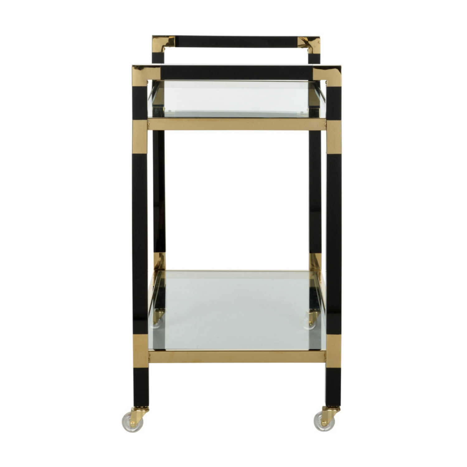 Acrylic Bar Cart - Black/Brass