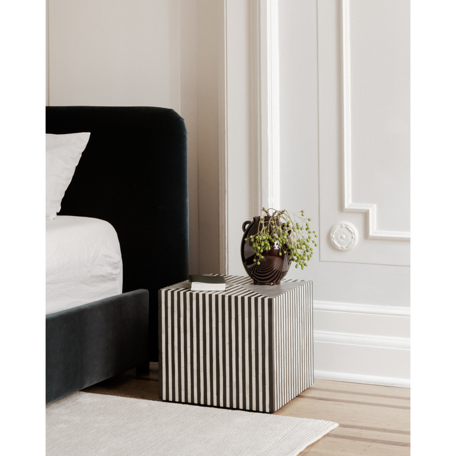 Oswin Side Table Black and White