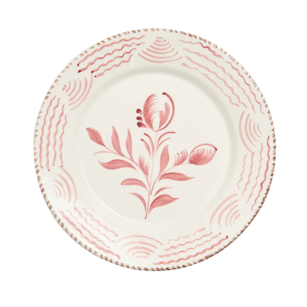 Casa Nuno Dinner Plate, 2 Flowers/Waves, Set of 2