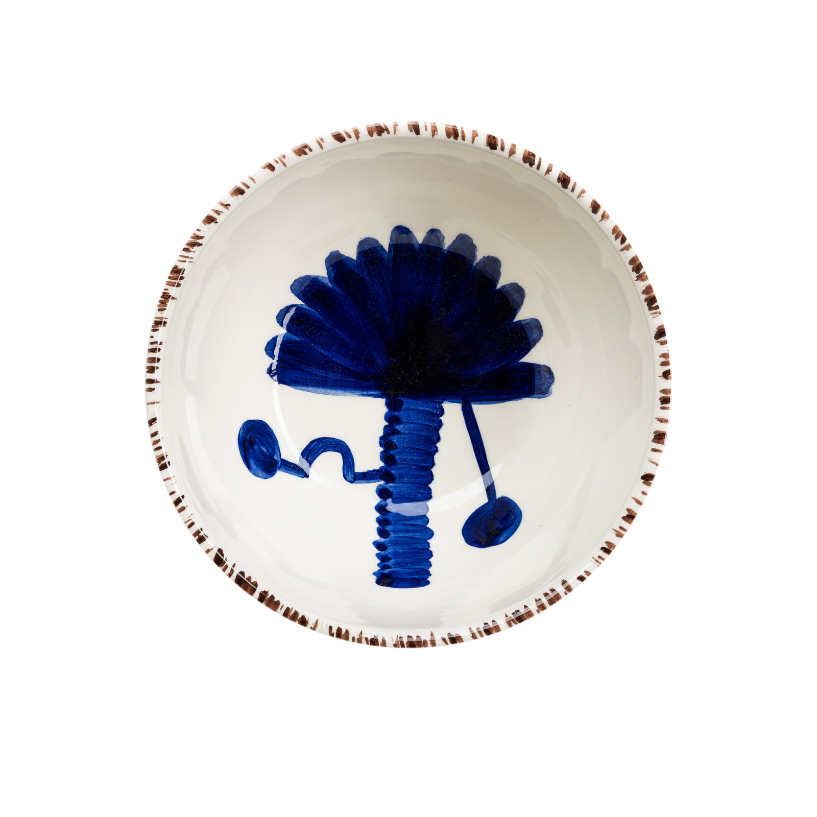 Casa Nuno Bowl, Blue with Palm, Set of 2