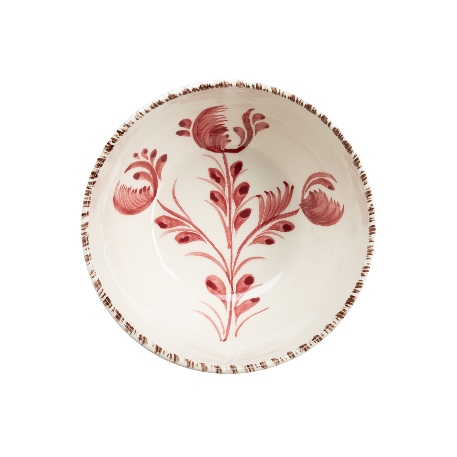 Casa Nuno Bowl, Pink with 3 Flowers, Set of 2