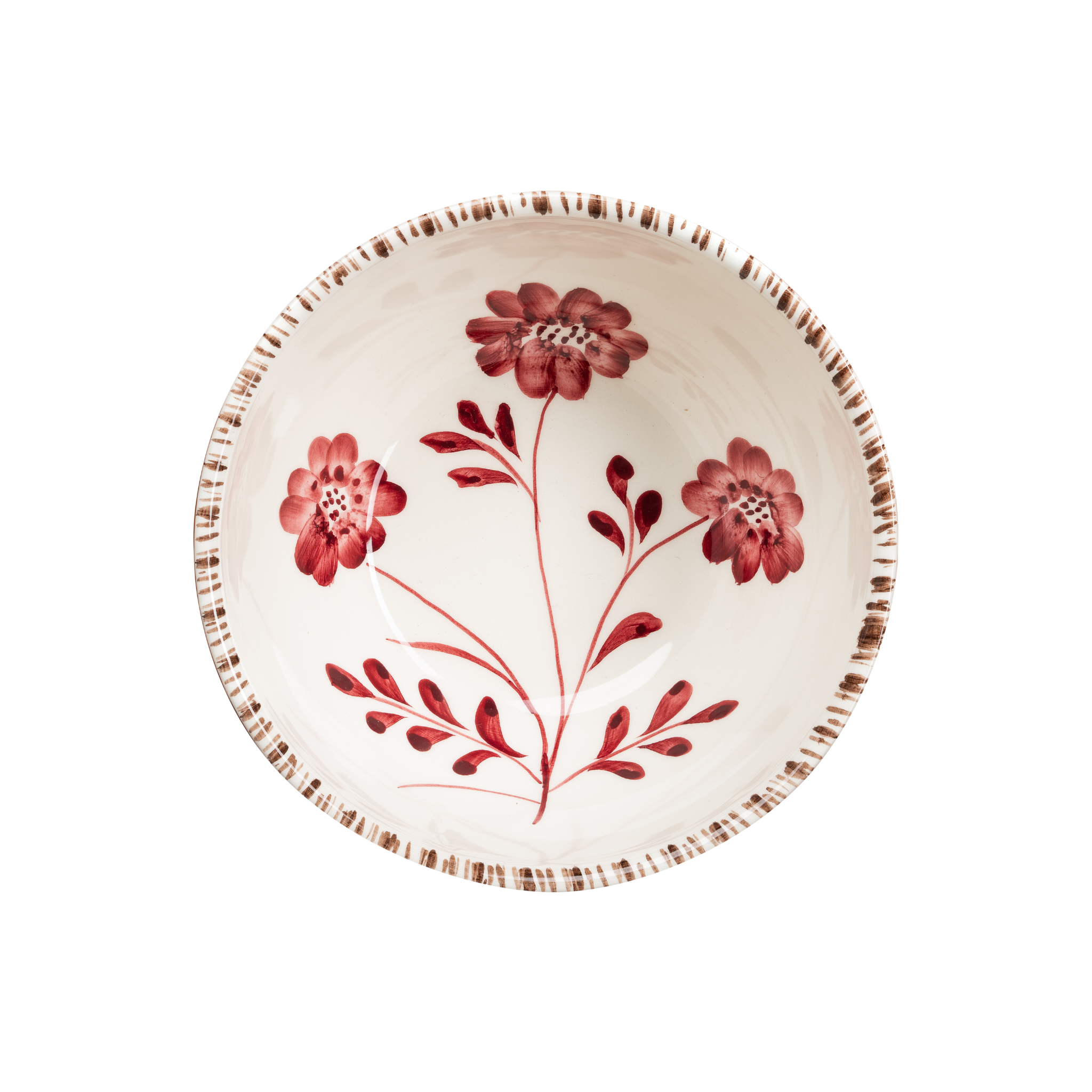 Casa Nuno Bowl, with 3 Flowers, Set of 2