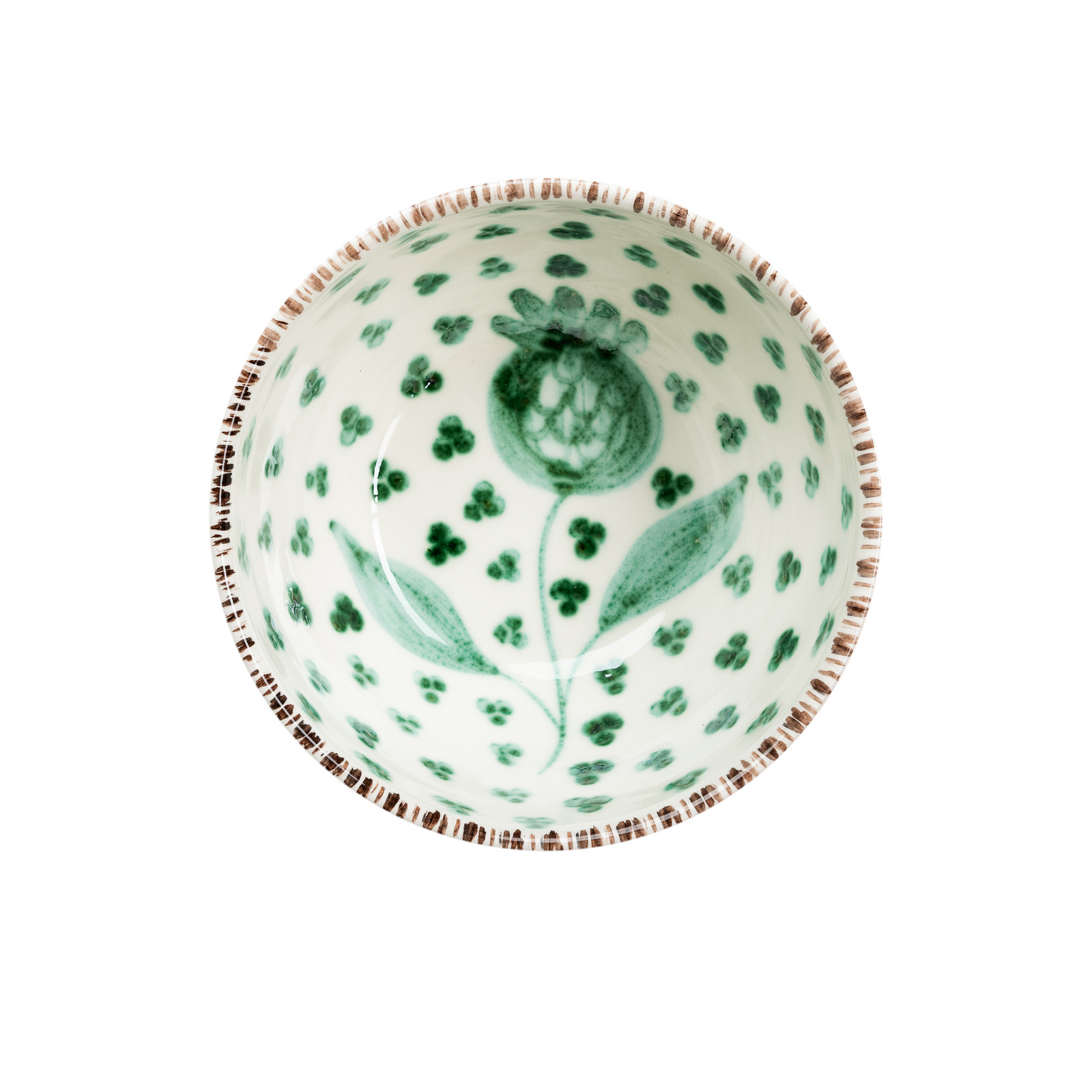 Casa Nuno Bowl, Green with Pomegranate, Set of 2