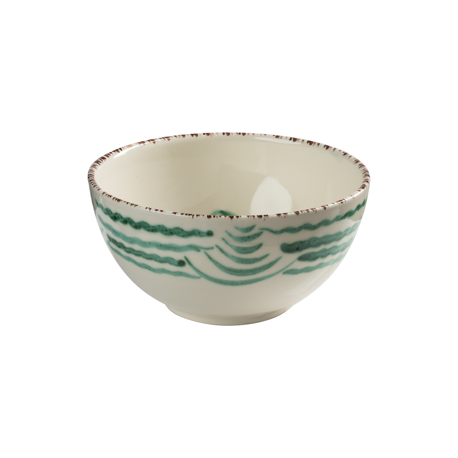 Casa Nuno Bowl, Green Waves & Flowers, Set of 2