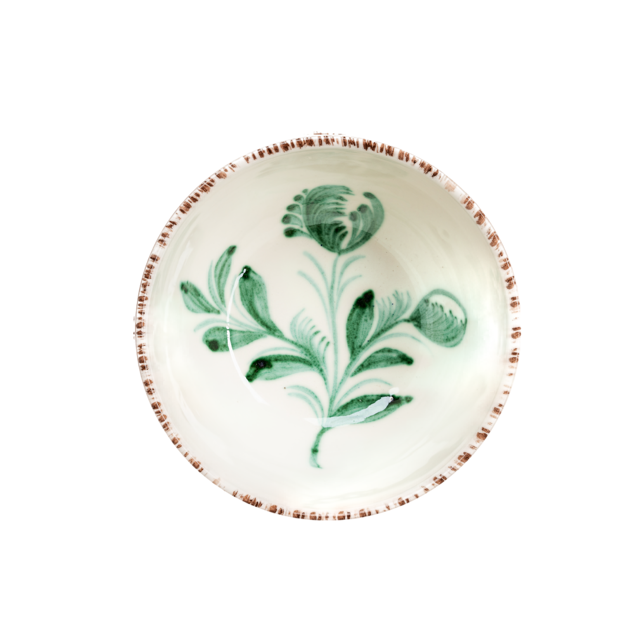 Casa Nuno Bowl, Green Waves & Flowers, Set of 2