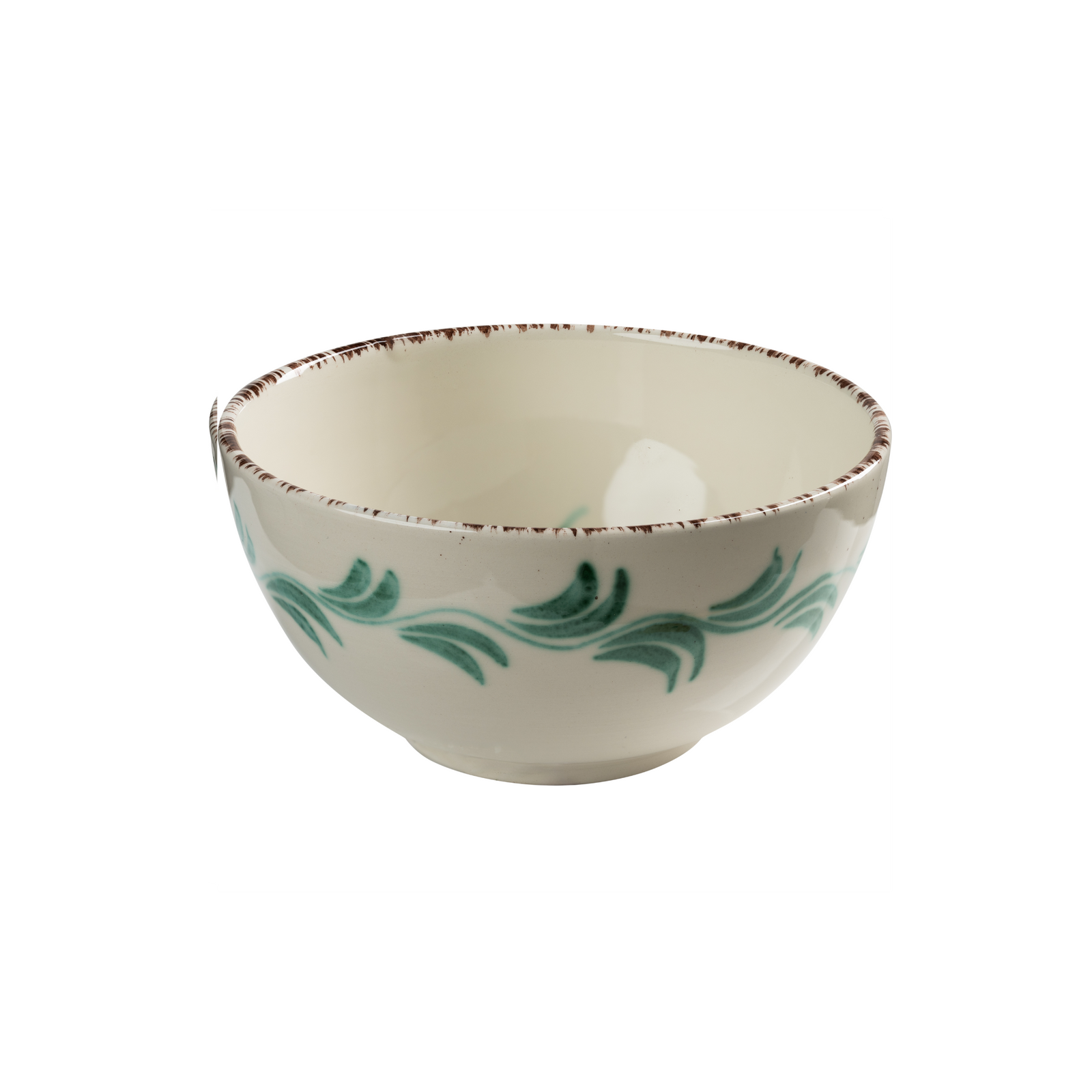 Casa Nuno Bowl, Green with 3 Flowers, Set of 2