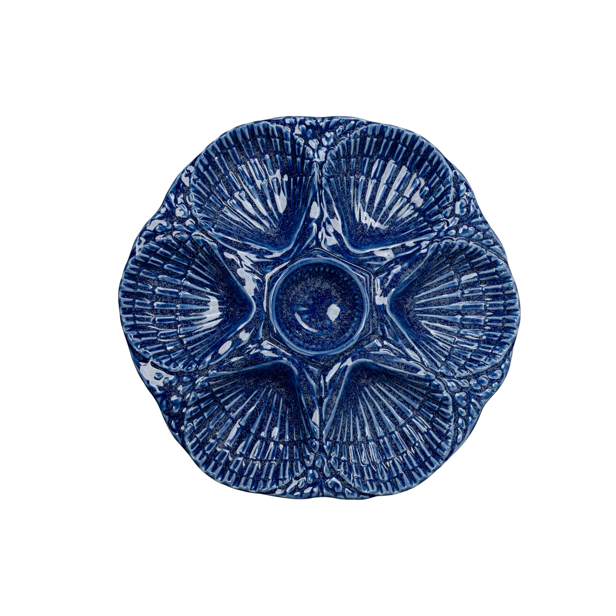 NOLA Oyster Plate, Cobalt, Set of 2