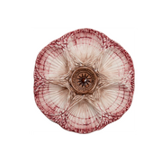 NOLA Oyster Plate, Cream & Burgundy, Set of 2