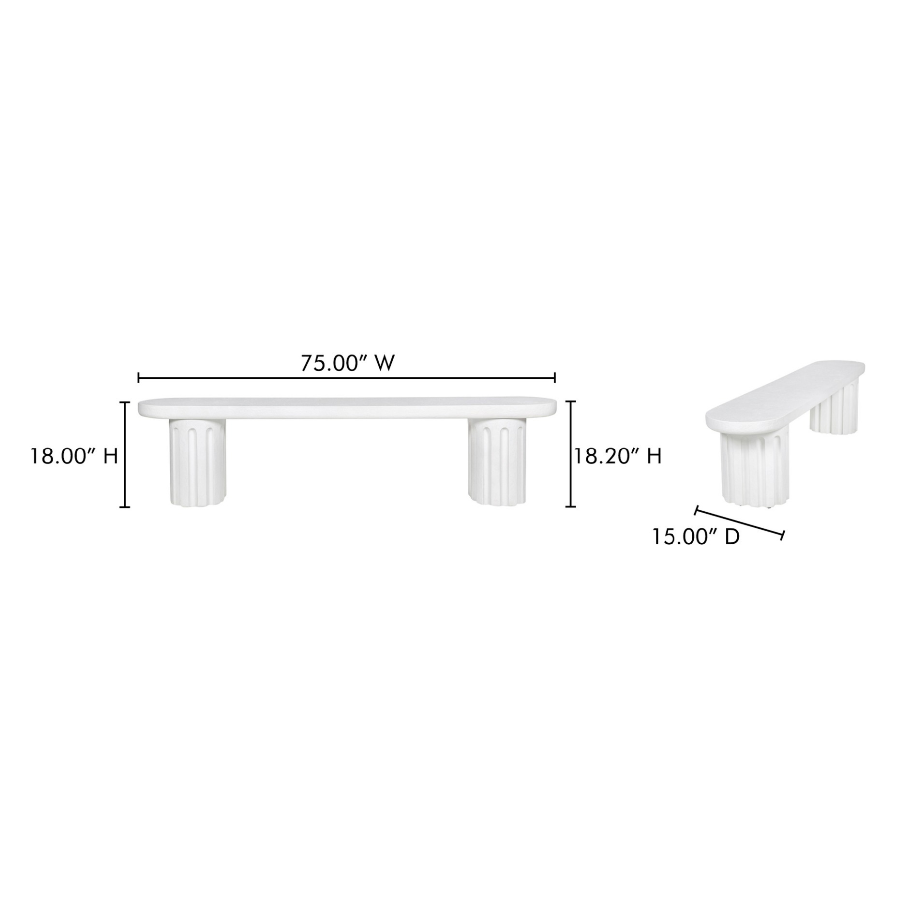 Nyx Outdoor Dining Bench White