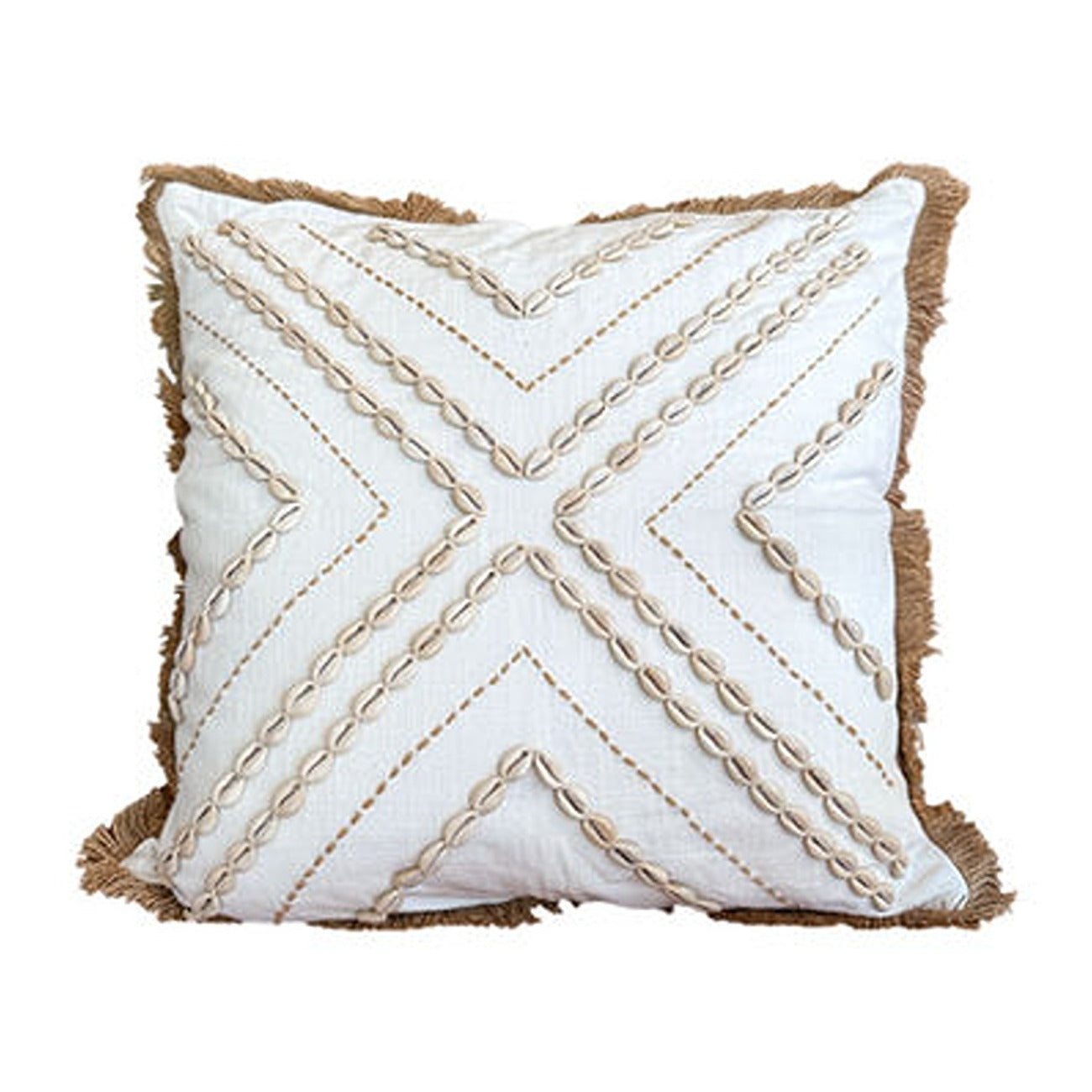 White Linen Shell Pillow