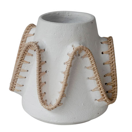 Wave Terracotta Vase Low