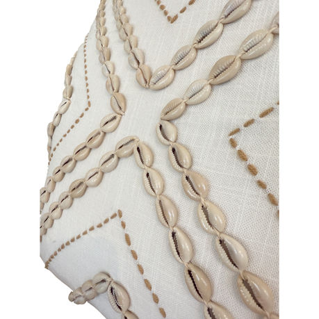 White Linen Shell Pillow