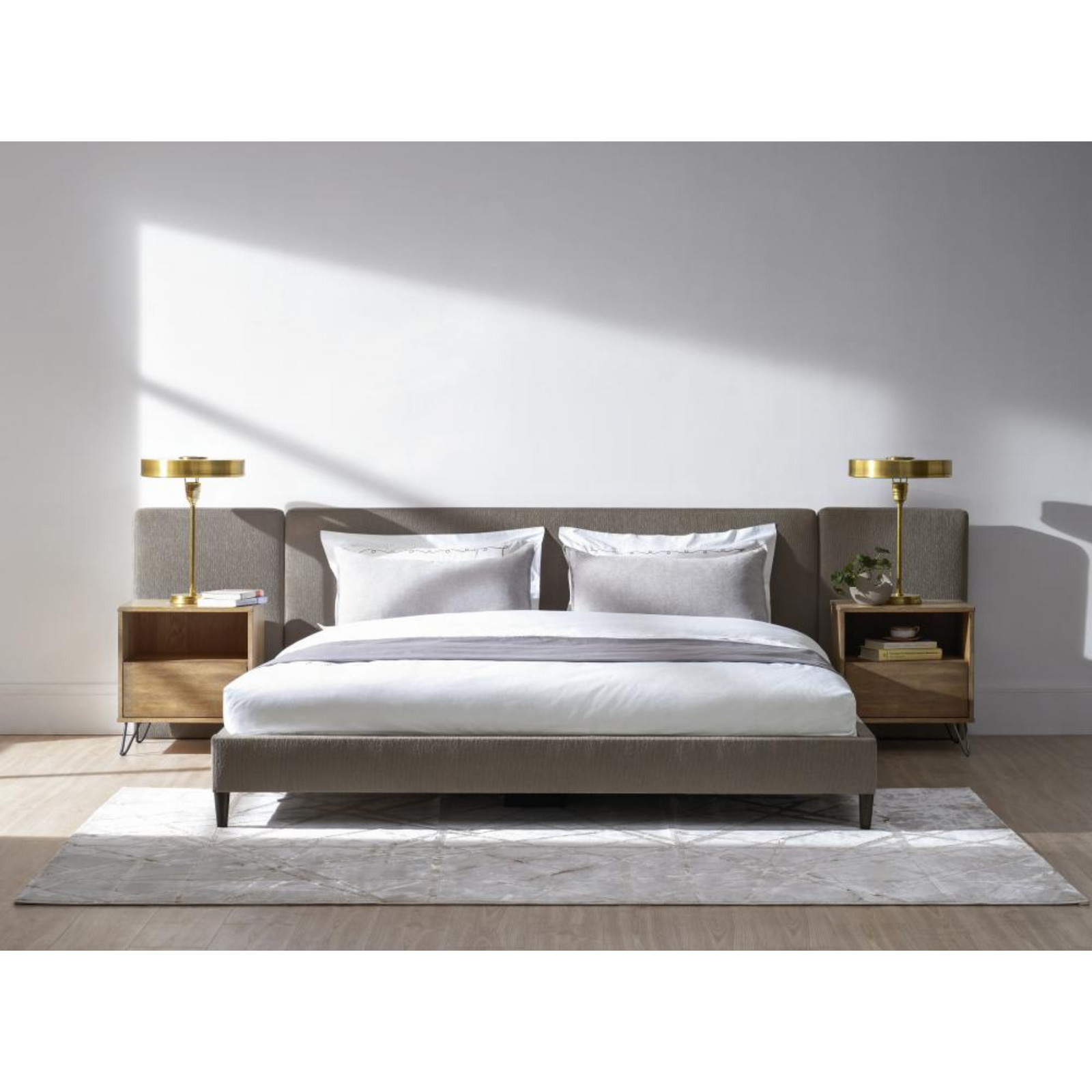 Zest Espresso King Upholstered Bed W/Wings