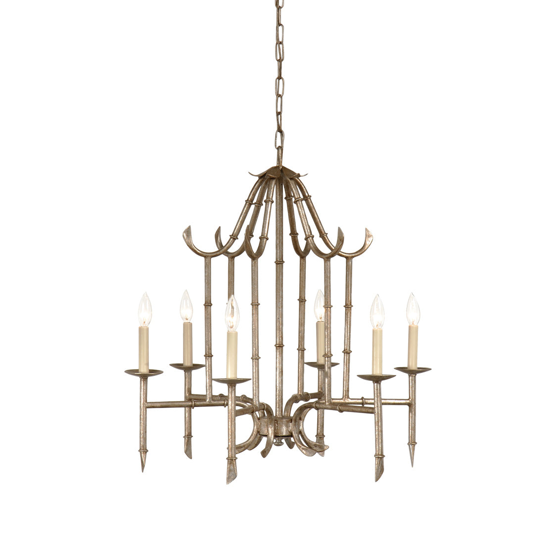 Bamboo Chandelier - Silver