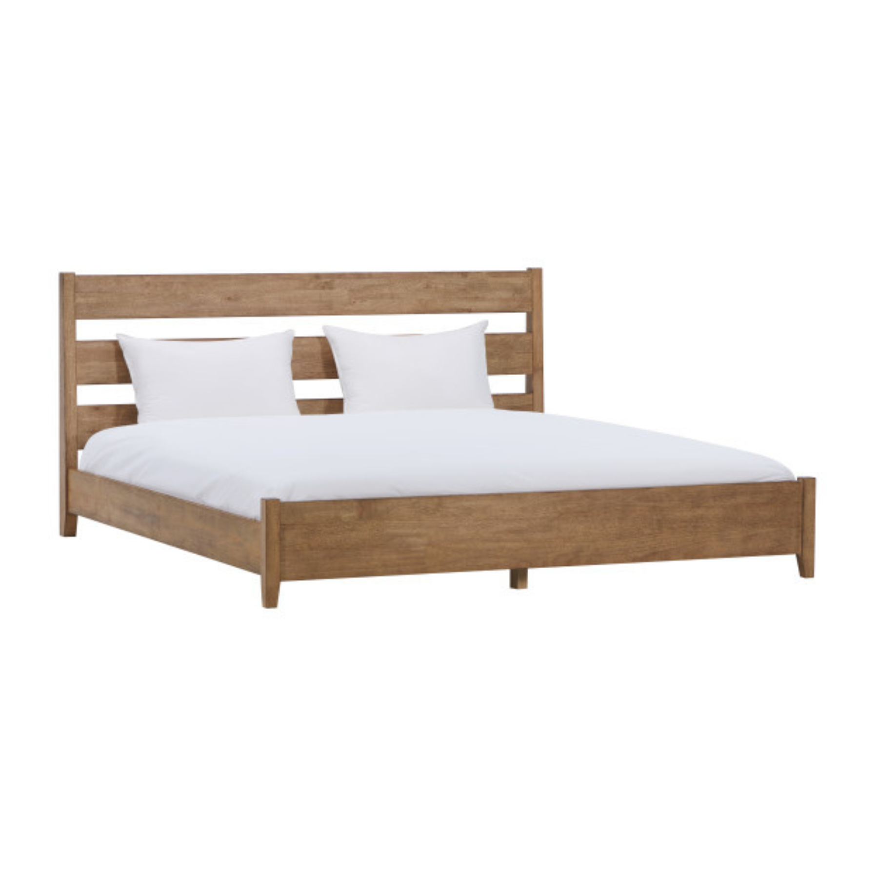 Zest Queen Solid Wood Platform Bed in Natural Oak