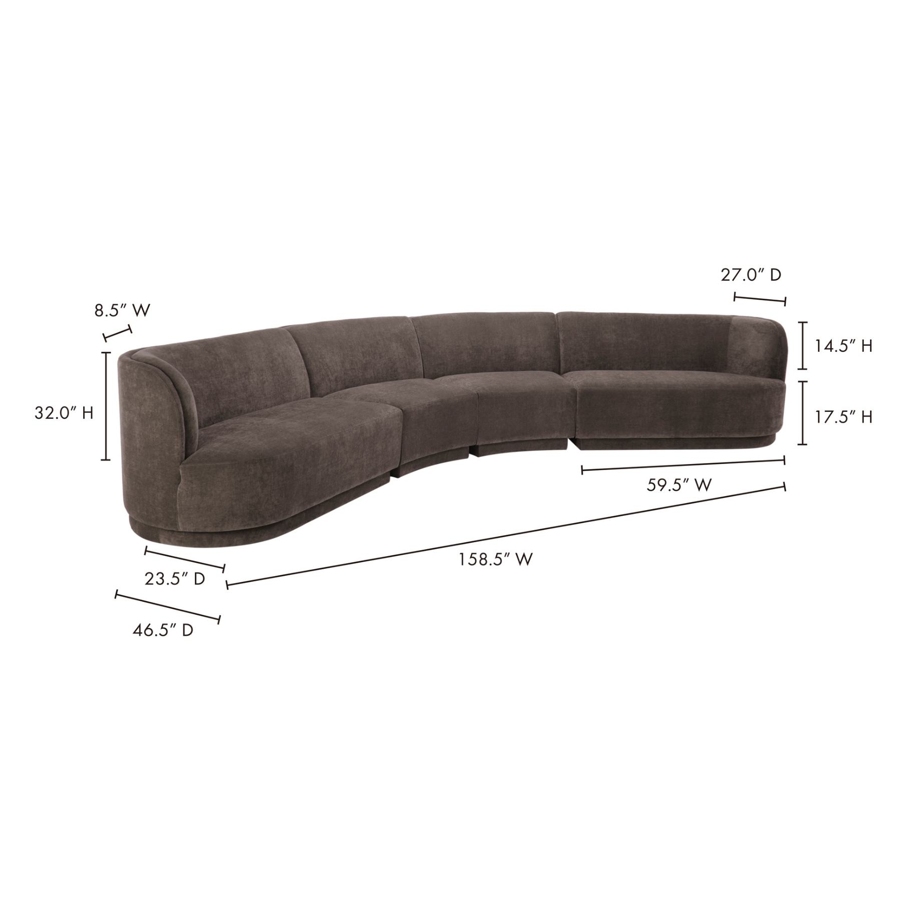 Yoon Obscura Modular Sectional Chaise Left