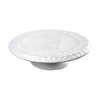Cake Plate, White w/ Etched Tree