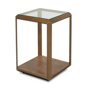 Gilbert Shagreen Side Table, Tawny Brown