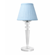 Tall Crystal Rechargeable Lamp with Blue Shade