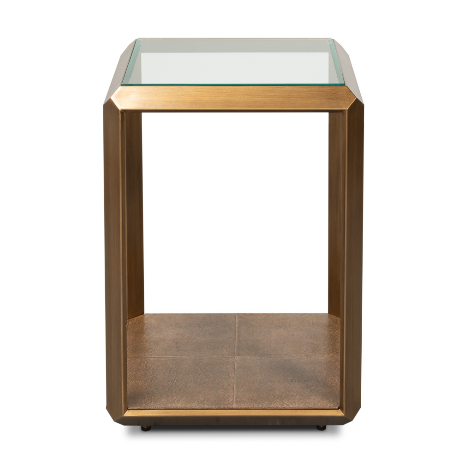 Gilbert Shagreen Side Table, Tawny Brown