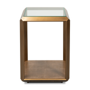 Gilbert Shagreen Side Table, Tawny Brown